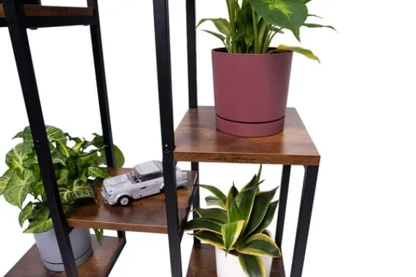 Sale PANORAMA metal stående blomsterstativ til blomster og planter - 6-etagers VENGE Plantestativer