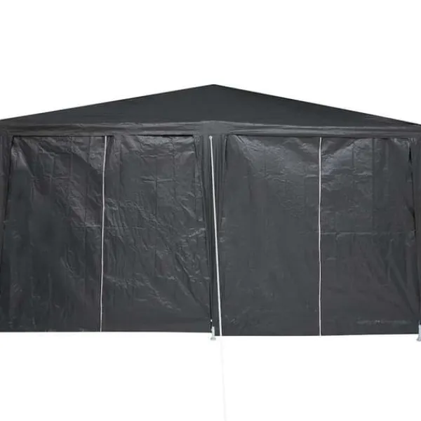 Telte & Lysthuse^Party Telt Anthracit & Hvid - Rummeligt 400x400 cm | Farve: Anthracit & Hvid | Størrelse: 400x400x266 cm