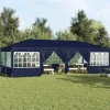 Telte & Lysthuse^Party Tent - Utendørs Festtelt i Polyester og Stål | Farve: Blå og Hvid | Størrelse: 800x400x266 cm