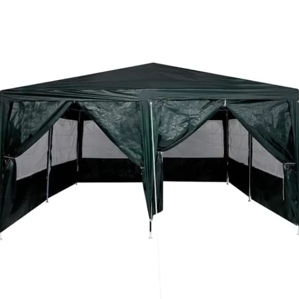 Clearance Party Tent Grøn og Hvid - Rummeligt Festtelt til Udendørs Arrangements | Størrelse: 400x400x266 cm Telte & Lysthuse