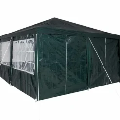 Clearance Party Tent Grøn og Hvid - Rummeligt Festtelt til Udendørs Arrangements | Størrelse: 400x400x266 cm Telte & Lysthuse