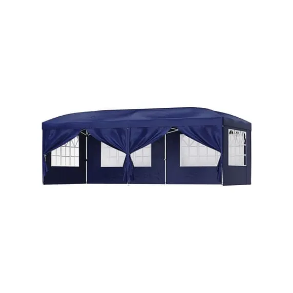 Sale Pavilion Blue, 25 x 25 mm og de krydsede 20 x 10 mm rør i den øverste sektion sikrer, at dette havetelt er holdbart og, med den rette pleje, vil ho Telte & Lysthuse