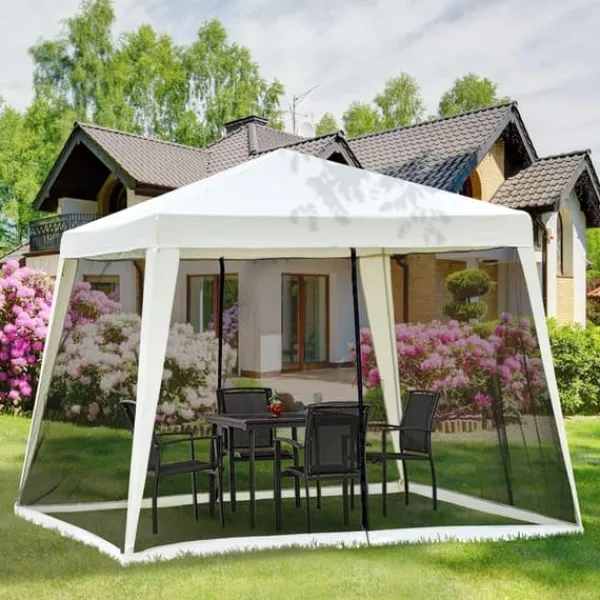 Telte & Lysthuse^Pavilion 3X3 G1015 HVID MED MYGGENET