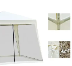 Telte & Lysthuse^Pavilion 3X3 G1015 HVID MED MYGGENET