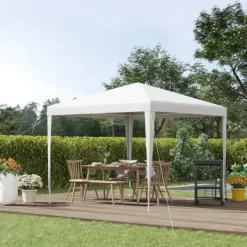 Discount Pavillon 2,7×2,7 m vandafvisende og vinterfast, hvid Telte & Lysthuse