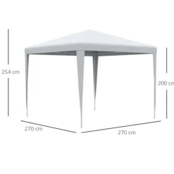 Discount Pavillon 2,7×2,7 m vandafvisende og vinterfast, hvid Telte & Lysthuse