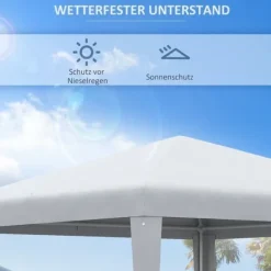 Discount Pavillon 2,7×2,7 m vandafvisende og vinterfast, hvid Telte & Lysthuse