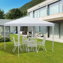 Discount Pavillon 2,7×2,7 m vandafvisende og vinterfast, hvid Telte & Lysthuse