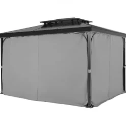 Online Pavillon Gardiner, 283x340x203.5 cm, Grå, Polyester Telte & Lysthuse