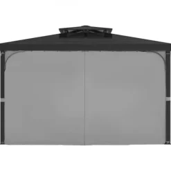 Online Pavillon Gardiner, 283x340x203.5 cm, Grå, Polyester Telte & Lysthuse