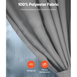 Online Pavillon Gardiner, 283x340x203.5 cm, Grå, Polyester Telte & Lysthuse