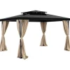 Clearance Pavillon Gardiner, 340x283x203 cm, Khaki, Vandtæt Polyester Telte & Lysthuse