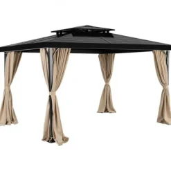 Clearance Pavillon Gardiner, 340x283x203 cm, Khaki, Vandtæt Polyester Telte & Lysthuse