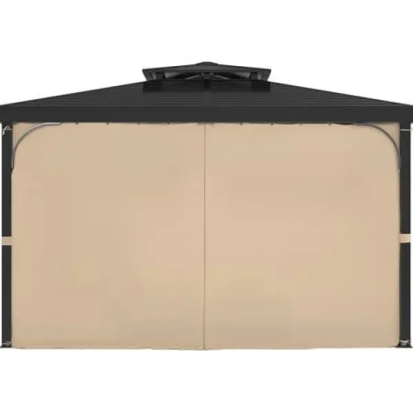 Clearance Pavillon Gardiner, 340x283x203 cm, Khaki, Vandtæt Polyester Telte & Lysthuse
