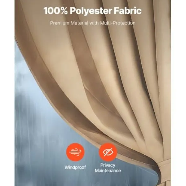 Clearance Pavillon Gardiner, 340x283x203 cm, Khaki, Vandtæt Polyester Telte & Lysthuse