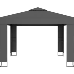 Discount Pavillon med dobbelt tag og LED-lyskæder - Havepavillon | Farve: Antracitgrå | Størrelse: 3x3 m Telte & Lysthuse