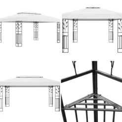 Telte & Lysthuse^Pavillon med dobbelttag 3x4 m hvid - Pavillon - Pavilloner - Home & Living