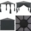 Telte & Lysthuse^Pavillon med gardin aluminium 3 x 3 m sort - Pavillon - Pavilloner - Home & Living