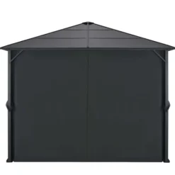 Telte & Lysthuse^Pavillon med gardin aluminium 3 x 3 m sort - Pavillon - Pavilloner - Home & Living