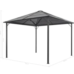 Telte & Lysthuse^Pavillon med gardin aluminium 3 x 3 m sort - Pavillon - Pavilloner - Home & Living