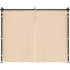 New Pavillon med gardiner 3x3 m - Stabil stål konstruktion | Farve: Cremefarvet Telte & Lysthuse