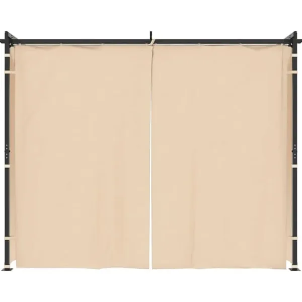 New Pavillon med gardiner 3x3 m - Stabil stål konstruktion | Farve: Cremefarvet Telte & Lysthuse