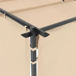 New Pavillon med gardiner 3x3 m - Stabil stål konstruktion | Farve: Cremefarvet Telte & Lysthuse