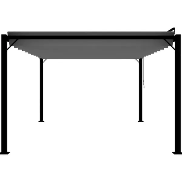 Sale Pavillon med lameltag 3x4 m aluminium og stof antracitgrå - Havepavillon - Havepavilloner - Home & Living Buer, Spalier, Lysthuse Uden Tag