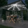 Pavillon med LED-lyskæder – Solbeskyttelse til udendørsbegivenheder | Størrelse: 300x300 cm | Farve: Antracitgrå Telte & Lysthuse