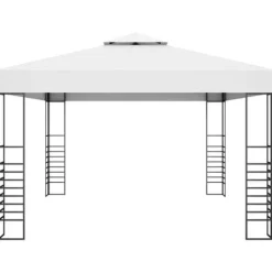 Hot Pavillon med LED-lyskæder - Ideel til udendørs arrangementer | Størrelse: 4x3x2,7 m | Farve: Hvid Telte & Lysthuse