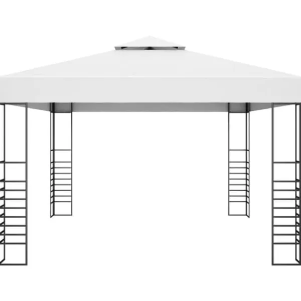 Hot Pavillon med LED-lyskæder - Ideel til udendørs arrangementer | Størrelse: 4x3x2,7 m | Farve: Hvid Telte & Lysthuse