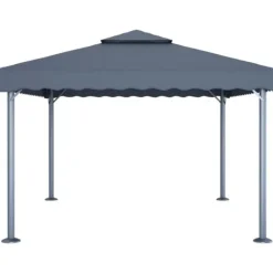 Telte & Lysthuse^Pavillon med LED-lyskæder - Elegante udendørs solskærm | Farve: Antracitgrå | Størrelse: 400x300 cm