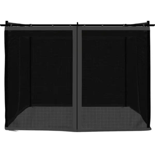 Sale Pavillon med mesh-vægge - 3x3 m stål | Farve: Antracitgrå Buer, Spalier, Lysthuse Uden Tag