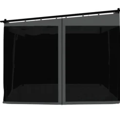 Sale Pavillon med mesh-vægge - 3x3 m stål | Farve: Antracitgrå Buer, Spalier, Lysthuse Uden Tag