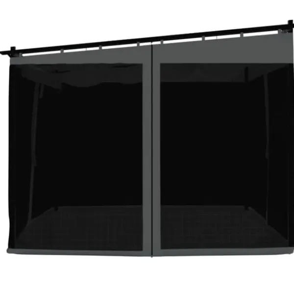 Sale Pavillon med mesh-vægge - 3x3 m stål | Farve: Antracitgrå Buer, Spalier, Lysthuse Uden Tag