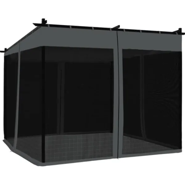 Sale Pavillon med mesh-vægge - 3x3 m stål | Farve: Antracitgrå Buer, Spalier, Lysthuse Uden Tag