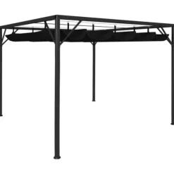 Outlet Pavillon med sammenrulleligt tag 3x3 m | Farve: Antracitgrå Buer, Spalier, Lysthuse Uden Tag