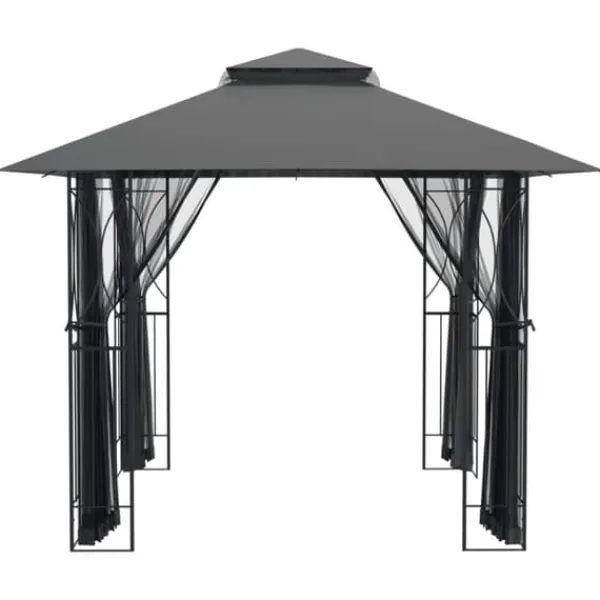 Sale Pavillon med sidevægge 300x300x270 cm stål antracitgrå - Pavillon - Pavilloner - Home & Living Telte & Lysthuse