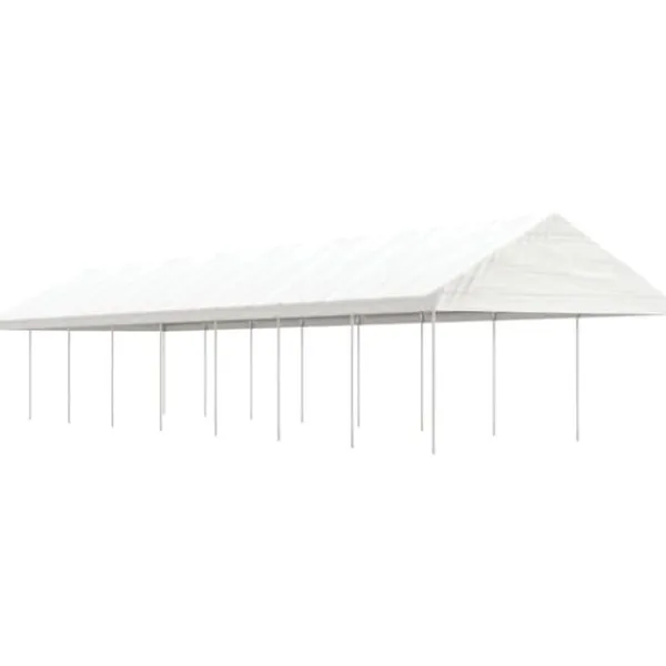 Telte & Lysthuse^Pavillon med tag 17,84x4,08x3,22 m - UV-resistant polyethylen | Farve: Hvid
