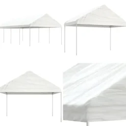 Telte & Lysthuse^Pavillon med tag 8,92x4,08x3,22 m polyethylen hvid - Pavillon - Pavilloner - Home & Living