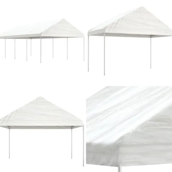 Telte & Lysthuse^Pavillon med tag 8,92x4,08x3,22 m polyethylen hvid - Pavillon - Pavilloner - Home & Living