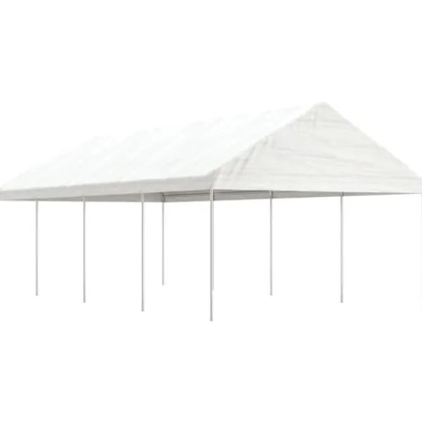 Telte & Lysthuse^Pavillon med tag 8,92x4,08x3,22 m polyethylen hvid - Pavillon - Pavilloner - Home & Living