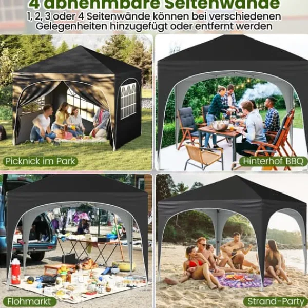 Outlet Pavillon telt, 3x3 m, sort Telte & Lysthuse