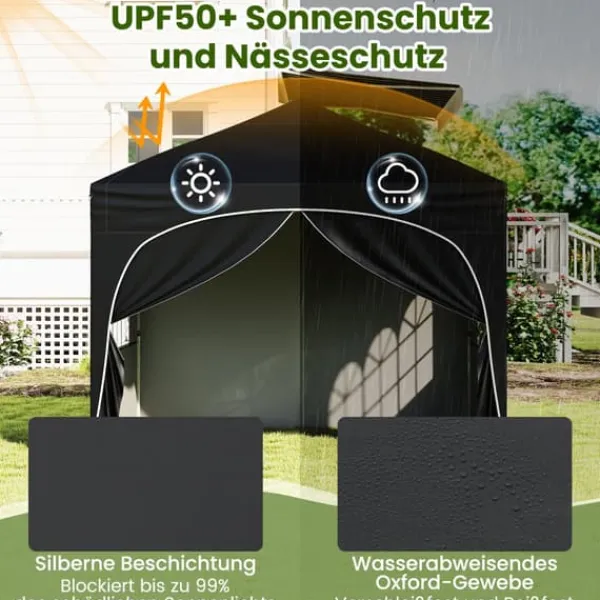 Outlet Pavillon telt, 3x3 m, sort Telte & Lysthuse