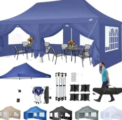 Sale Pavillon, Vandtæt, Justerbar Højde,Marineblå Telte & Lysthuse