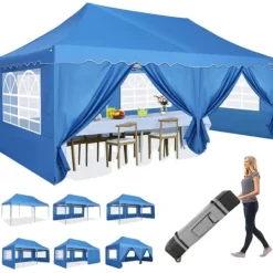 Pavillon, Vandtæt, Nem Montering,Blå Telte & Lysthuse