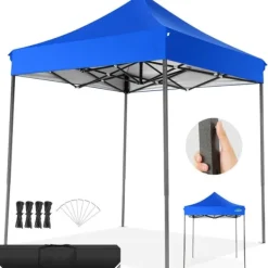 Sale Pavillon, Vandtæt Stof, Justerbar Højde,Blå Telte & Lysthuse