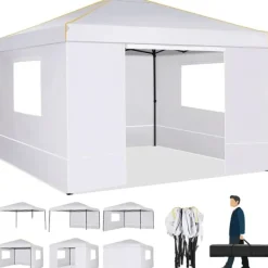 Telte & Lysthuse^Pavillon, Vandtæt Stof, Nem Opsætning,Hvid