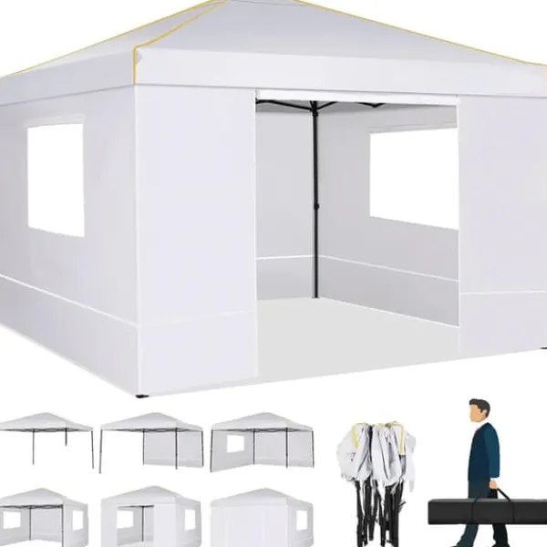 Telte & Lysthuse^Pavillon, Vandtæt Stof, Nem Opsætning,Hvid