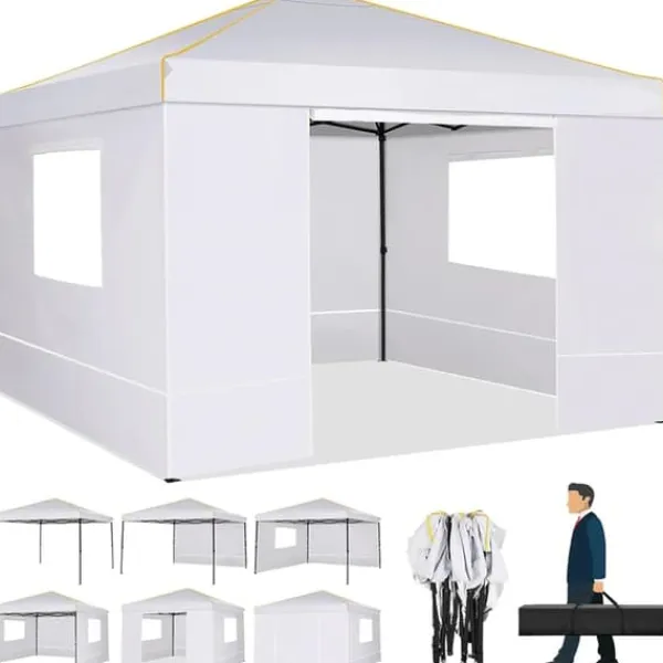 Telte & Lysthuse^Pavillon, Vandtæt Stof, Nem Opsætning,Hvid